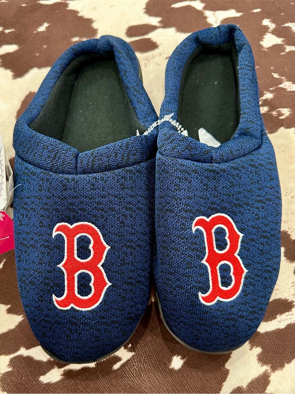 Boston Red Sox Logo Slip-On Slippers - Navy with Red B
